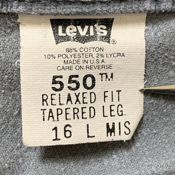 Levis 550 Gray Corduroy Jeans Women 16 L Relaxed Fit Hi-Rise Pin-whale - Picture 7 of 8